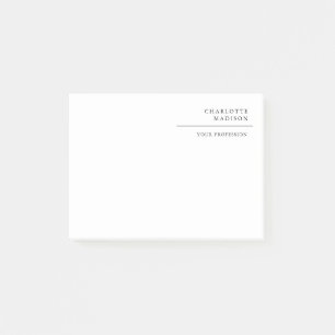 Modern Simple White Trendy Minimalist Plain Post-it Notes