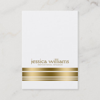 Modern Simple White With Decorative Gold Stripe Business Card