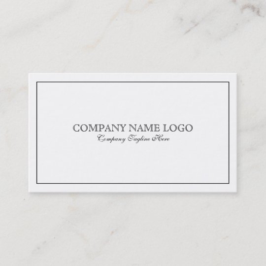 Modern Simple White With Tin Black Border Business Card