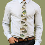 Modern Simple Wildlife Fisherman Minimal Fish  Neck Tie<br><div class="desc">This design features funny baking chef cook men,  masculine for him fisherman,  fishing angler angling camping outdoors,  largemouth bass lake woodland,  a simple minimalist typography text,  trendy stylish calligraphy script,  modern elegant watercolor illustration,  up north woods simple minimal,  humorous wildlife art deco fish,  vintage tan green forest color</div>