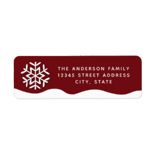 Modern Simple Winter Snowflake Snowy Christmas Label