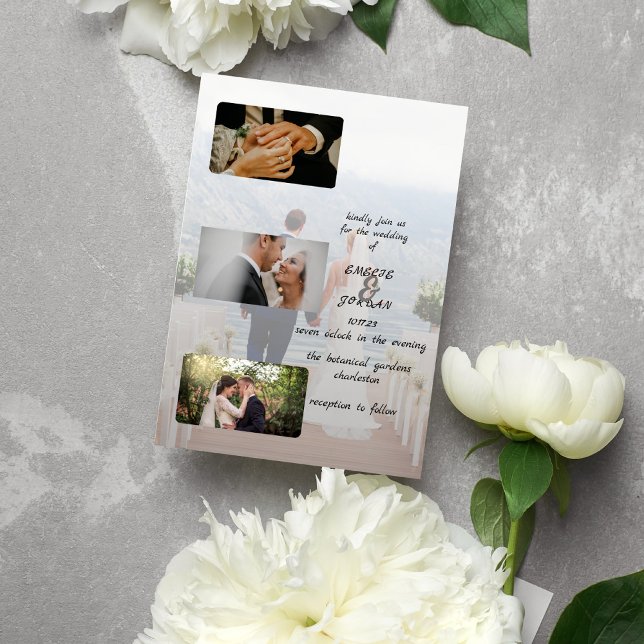 MODERN SIMPLE WITH 5 CUSTOM PHOTO WEDDING INVITATION (Creator Uploaded)