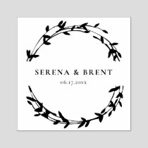 Modern simple Wreath Save the date Rubber Stamp