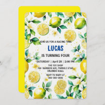 Modern Simple yellow Lemon watercolor birthday