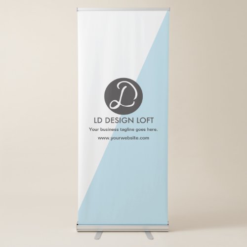 Modern Simple Your Company logo here blue Retractable Banner