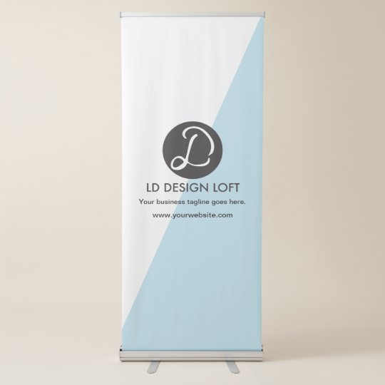 Modern Simple Your Company logo here blue Retractable Banner | Zazzle.com