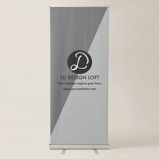 Modern Simple Your Company Logo Here Grey Tones Retractable Banner