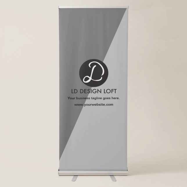 Modern Simple Your Company logo here Grey tones Retractable Banner (Front)