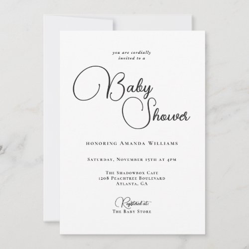 Modern Simplicity Baby Shower Invitation