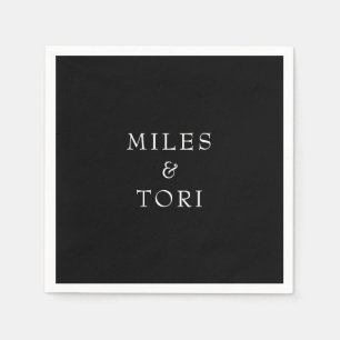 Modern Simplicity Black Wedding  Napkins