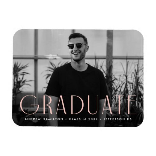 Modern Simplicity Blush Photo Graduation Magnet