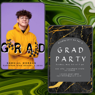 Modern Simplicity Colorful Photo Graduation Party Invitation