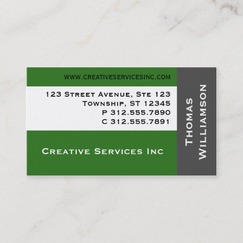 Modern Simplicity Green Business Cards