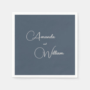 Modern Simplicity Navy Blue Wedding Napkins