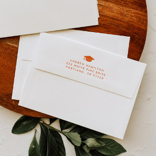 Modern Simplicity Orange Graduation Envelope