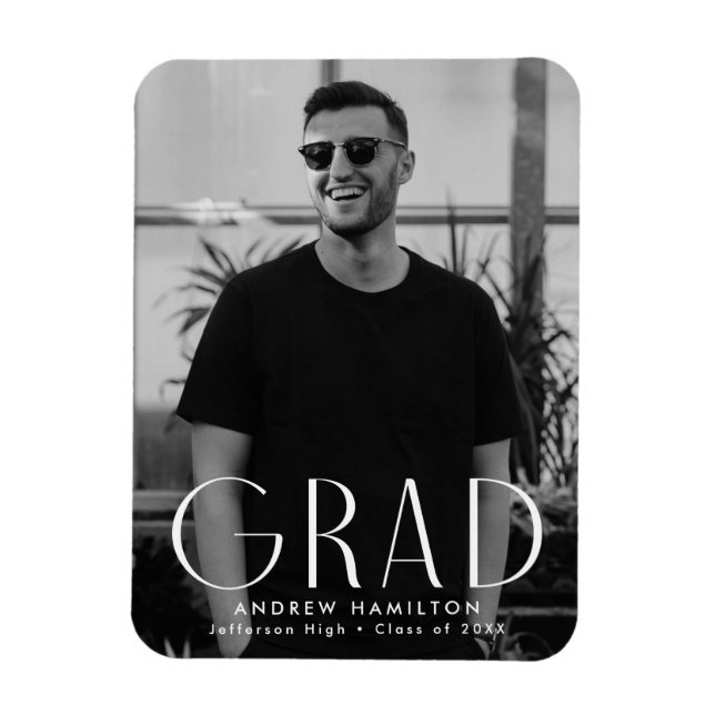 Modern Simplicity Photo Graduation Magnet (Vertical)