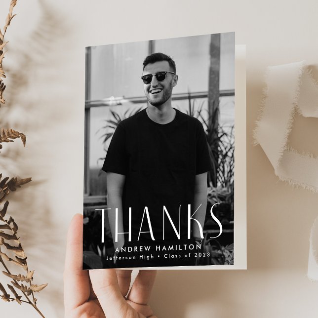 Modern Simplicity Photo Graduation Thank You Card (Creator Uploaded)