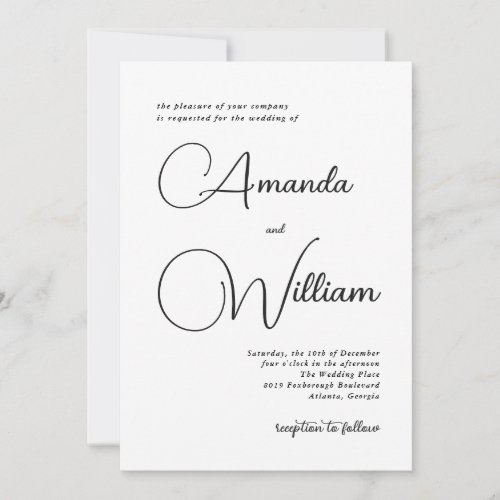 Modern Simplicity Wedding Invitation