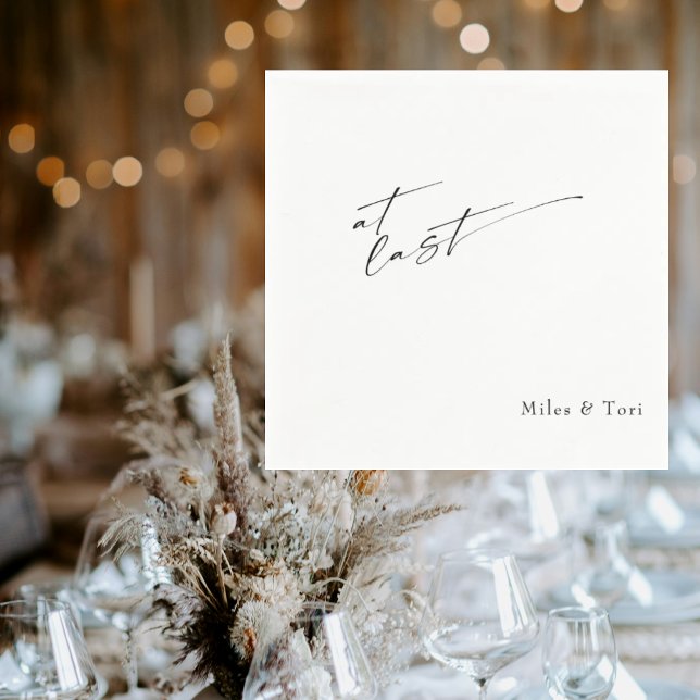 Modern Simplicity White At Last Wedding  Napkins (Creator Uploaded)