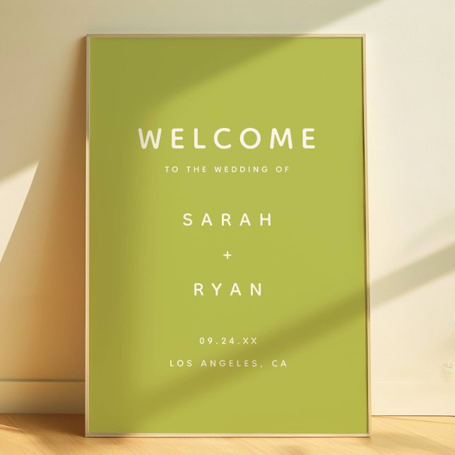 Modern Simplistic Lime Green Wedding Welcome Poster (Creator Uploaded)