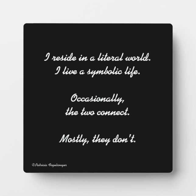 Modern Simplistic Literal Symbolic  Plaque (Front)