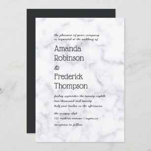 Modern Simplistic Marble Wedding Invitation