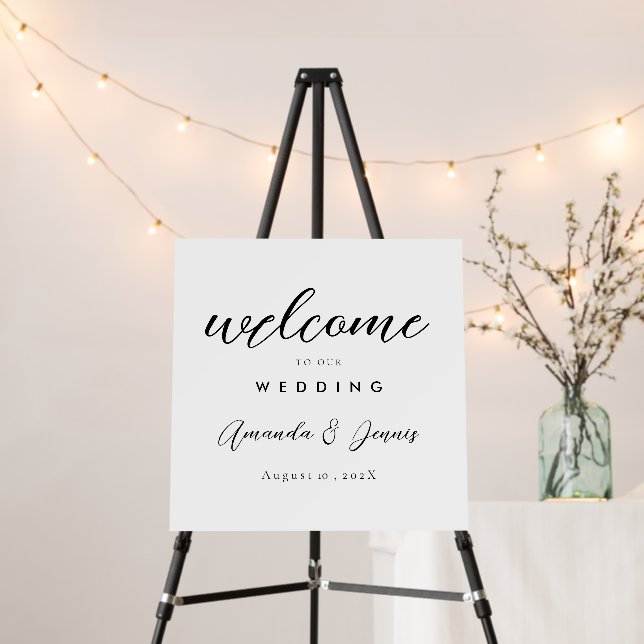 Modern Simplistic Wedding Welcome Sign (In Situ (Stand))