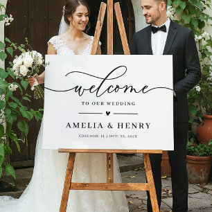 Modern Simply Elegant Wedding Welcome Sign Foam