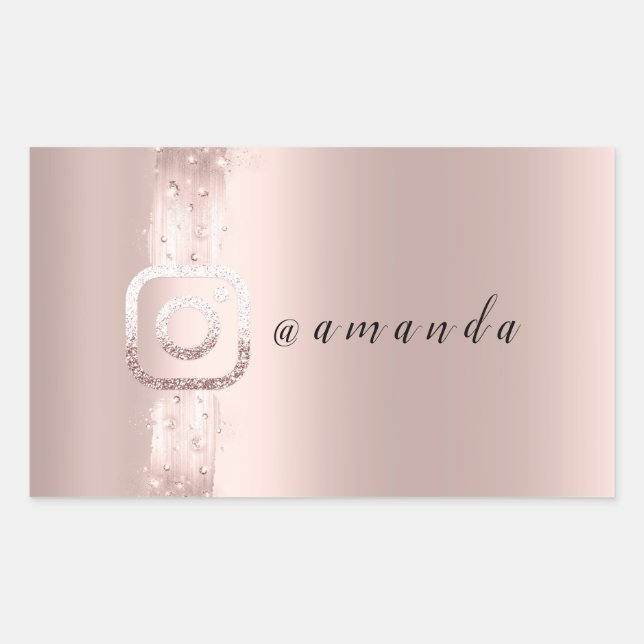 Modern Simply Makeup Social Instagra Logo Rectangular Sticker (Front)