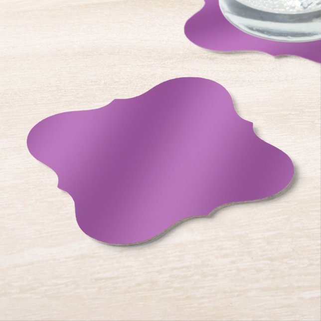 Modern Simply Solid purple gradient Wave pattern Paper Coaster (Angled)