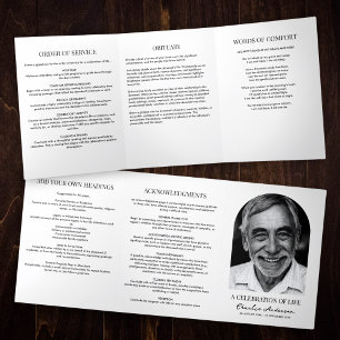Modern Single Arch Photo Celebration Of Life Tri-Fold Program