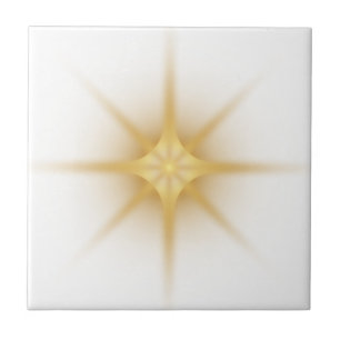 Modern Single Gold Starburst Ceramic Tile
