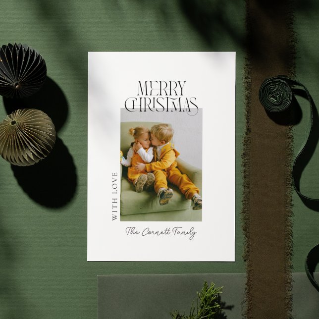 Modern Single Photo Minimalist Christmas Card (Creator Uploaded)
