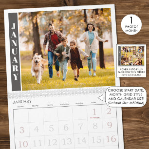 Modern Single Photo Per Month and Collage on Cover Calendar