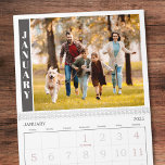 Modern Single Photo Per Month and Collage on Cover Calendar<br><div class="desc">Create your own personal yearly photo calendar utilizing this easy-to-upload template. One full-size photo per month--each is shown in a unique photo collage format on the front cover. Upload each photo on each month view page in the EDIT screen and they will populate into the photo collage on the cover....</div>