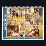 Modern Single Photo Per Month and Collage on Cover Calendar<br><div class="desc">Create your own personal yearly photo calendar utilizing this easy-to-upload template. One full-size photo per month--each is shown in a unique photo collage format on the front cover. Upload each photo on each month view page in the EDIT screen and they will populate into the photo collage on the cover....</div>