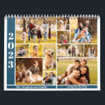 Modern Single Photo Per Month and Collage on Cover Calendar<br><div class="desc">Create your own personal yearly photo calendar utilizing this easy-to-upload template. One full-size photo per month--each is shown in a unique photo collage format on the front cover. Upload each photo on each month view page in the EDIT screen and they will populate into the photo collage on the cover....</div>