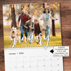 Modern Single Photo Script Custom Calendar