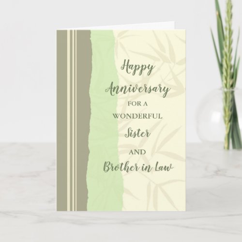 Modern Sister and Brother in Law Anniversary Card