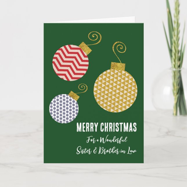 Modern Sister and Brother in Law Merry Christmas Card (Front)