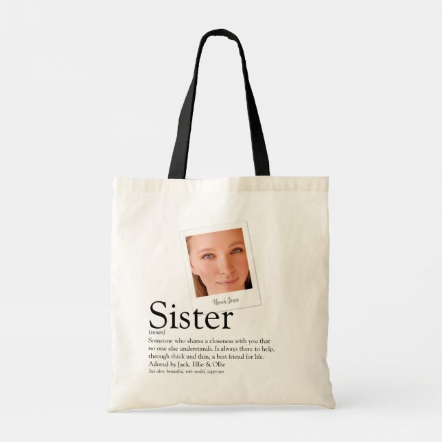 Modern Sister Definition Photo Tote Bag (Back)