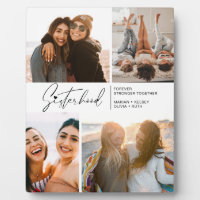 Modern Sisterhood Photo Collage Black and White