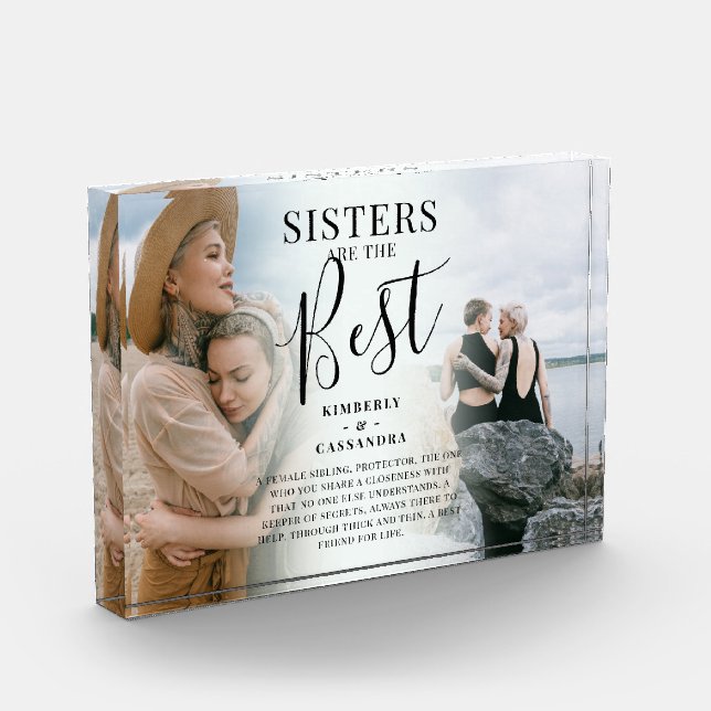 Modern 'SISTERS' are the Best Keepsake Photo Block (Left)