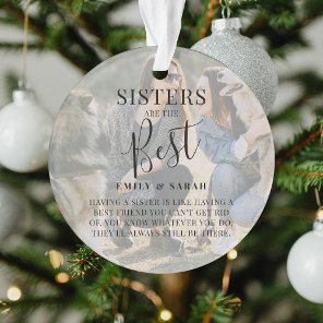 Modern 'SISTERS' are the best Photo Christmas Ornament Modern 'SISTERS' are the best Photo Christmas Ornament