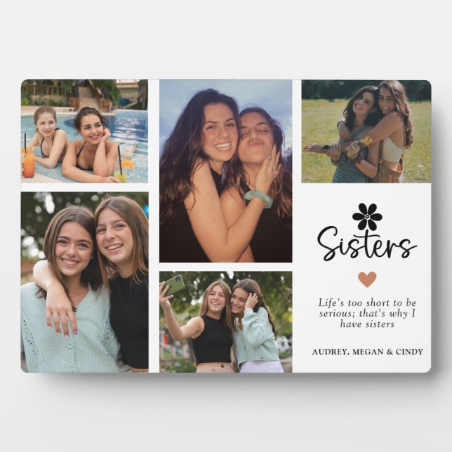 Modern Sisters Grid Keepsake Gift Plaque (Front)