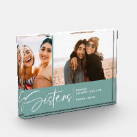 Modern Sisters Keepsake Two Photos Smoky Teal