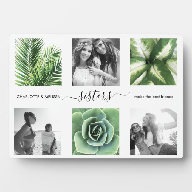 Modern sisters photo collage  plaque (Front)