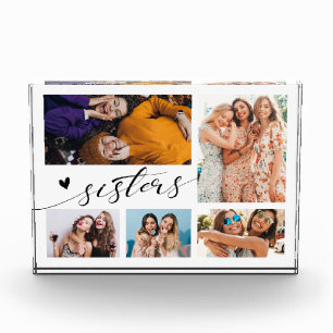 Modern Sisters Script Photo Collage Block