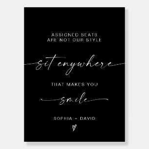 Modern Sit Anywhere, No Assigned Seat Wedding Foam Board