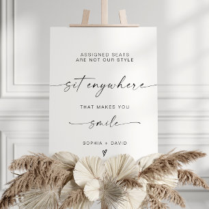 Modern Sit Anywhere, No Assigned Seat Wedding Foam Board